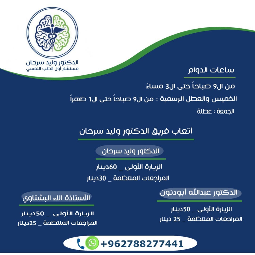 عيادة الدكتور وليد سرحان مستشار أول الطب النفسي — 2